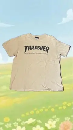 古着 THRASHER 半袖　Tシャツ ストリート ベージュ ブラウン