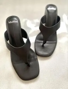 【超美品！】箱付きMollini モリーニヒール6㎝レザーサンダル　37