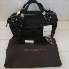 新品Via Repubblica ブラック スエード 2wayショルダーバッグ