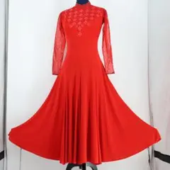 in the mood インザムード ドレス 社交ダンス 派手 奇抜 裏地あり 美品 日本製 社交ダンス衣装】in the MOOD インザムード ドレス