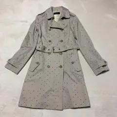 【匿名配送】美品 ポールスミスブラック ドット柄トレンチコート ベルト付き 42