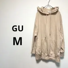 訳あり　GU ジーユー　M ベージュ フード付き　パーカー　大きめ　ゆるだぼ