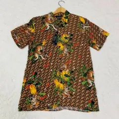 【新品未使用】REASON clothing　虎総柄半袖シャツ　アロハ　M