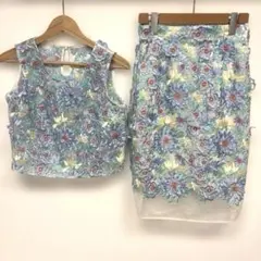 ※リリーブラウン　フラワー刺繍セットアップ