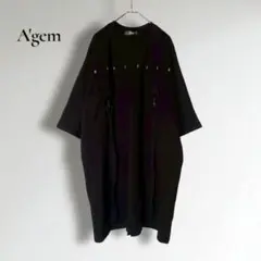 アジェム【XL】ビッグTシャツ ストリート系 ベルトデザイン f738