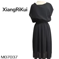★美品★XiangRiKui シャンリクイ ワンピース ひざ丈 半袖 透け感