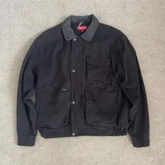 希少 supreme 18aw field jacket leather 黒