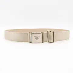 《希少》PRADA ベルト シルバー シルク ウエストマーク レザー