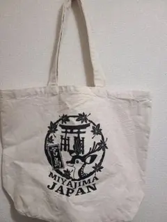 ○美品○　広島　宮島　鹿　トートバッグ　帆布キャンパス　お土産