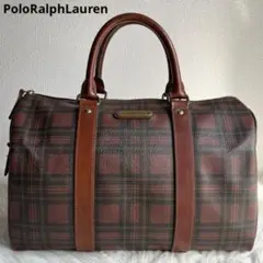 ✨美品✨ PoloRalphLauren ハンドバッグ チェック柄 ブラウン