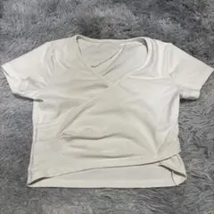 ホワイト ラップスタイル Tシャツ Lサイズ