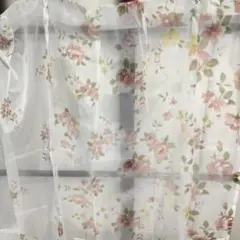 花柄ボイルカーテン2セット