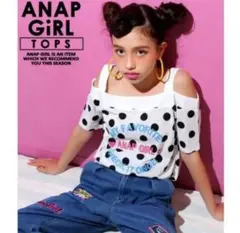 新品未使用★ANAPGIRLオフショル　半袖Tシャツ　キッズ女児　M150160