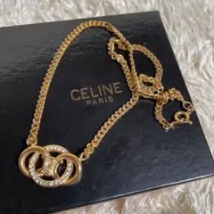 CELINE オールドセリーヌ トリオンフ サークル ストーン ネックレス 喜平