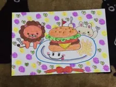ハンバーガー ライオンとうさぎ イラスト