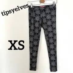 tipsyelves クモの巣柄 ブラックパンツ XS