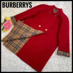 【希少美品】 バーバリー コート カシミヤ入り 金ボタン 旧ロゴ ヴィンテージ