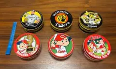 風月堂のミニゴーフルの空き缶（タイガース＆カープ）6個