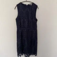【H&M】ネイビー レース ノースリーブ ワンピース　美品