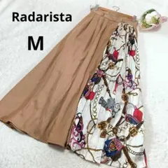 Radarista ラダリスタ フレアスカート ロング丈 薄茶×白 /M