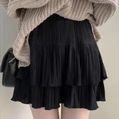 ブラック　ミニ　スカート　黒