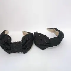おしゃれ　可愛い　カチューシャ　2個セット 黒
