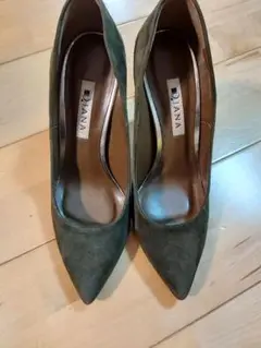 スウェード ヒールパンプス