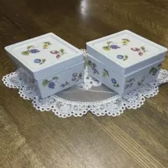 【訳あり】メルローズ紅茶　キャニスター　陶器　ひし形　フルーツ　花柄