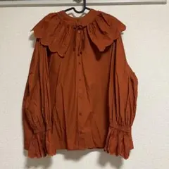 niko and… オレンジ　ブラウス　付け襟　Mサイズ
