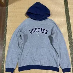 cootie ロゴ刺繍ワッペン付き スウェット パーカー L灰x紺 クーティー