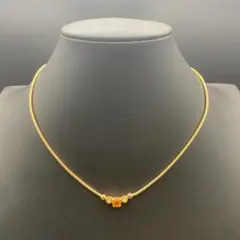 【美品】クリスチャンディオール カラーストーン ゴールド ネックレス