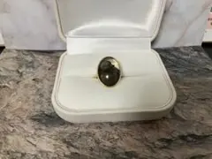 【高品質】【フリーサイズ】大きなグレーデザインストーンリング
