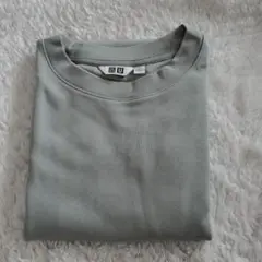 UNIQLO U　エアリズムコットンオーバーサイズTシャツ/5分丈【M】グリーン