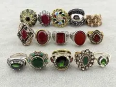 指輪　リング　15点セット　昭和レトロ　ヴィンテージ　アクセサリー　まとめ売り