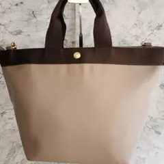 美品◆Grand Grace◆ベージュ ナイロン トートバッグ 2ウェイ