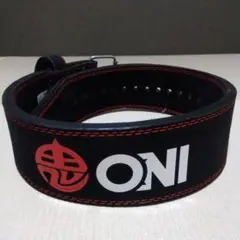 Mサイズ ONI トレーニング・パワーベルト 黒/赤 ONI 鬼 レバーアクションベルト IPF公認 バックル付き パワー