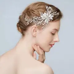 ☆ブライダル髪飾りウェディング ヘアアクセサリー シルバー ヘッドドレス 結婚式