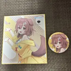 ホロライブ Hello hololive ミニ色紙 &缶バッチ 戌神ころね