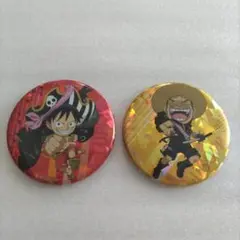 ワンピース　ルフィ　ウソップ　缶バッジ 2個セット