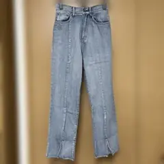 w closet スリット入りデニムパンツ