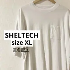 SHELTECH｜ホワイト ポケット付き Tシャツ　XL｜匿名配送