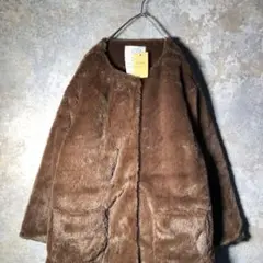 【ヴィンテージ】フェイクファーコート ジャケット 古着 ZAS7