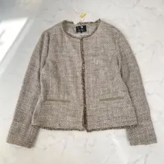 新品✨46size 定価¥35700 23区 ツイード　ノーカラージャケット