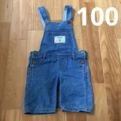 トーマス刺繍デニムショートオーバーオール