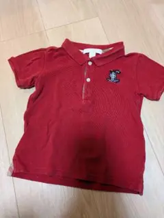 中古品　BURBERRY 赤 ポロシャツ 2Y 92cm