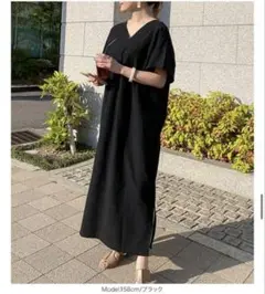 リネンタッチ ゆったり ワンピース