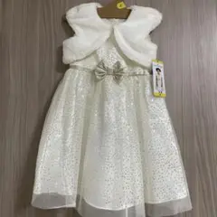 【新品未使用】ホワイトスパンコールドレス 110【Jona Michelle 】