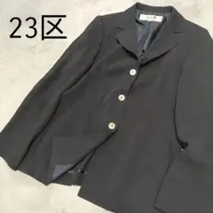 美品 23区 テーラードジャケット ネイビー 紺 薄手 春 夏 通気性38 M
