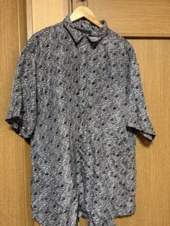 COLORE ITALIA ペイズリー柄 100%シルク半袖シャツ XL