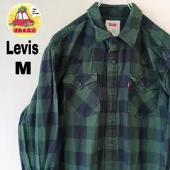 USA古着 Levis ネルシャツ　M ブラック　ネイビー　グリーン